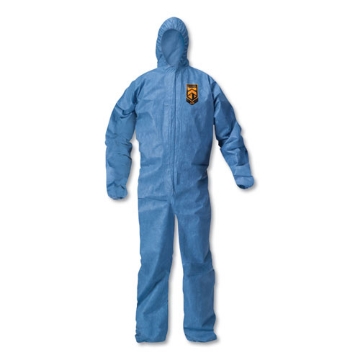 Picture of A20 Elastic Back Wrist/ankle Hooded Coveralls, Large, Blue, 24/carton