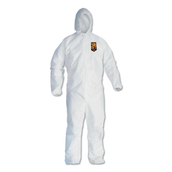 Picture of A40 Elastic-Cuff And Ankle Hooded Coveralls, 4x-Large, White, 25/carton