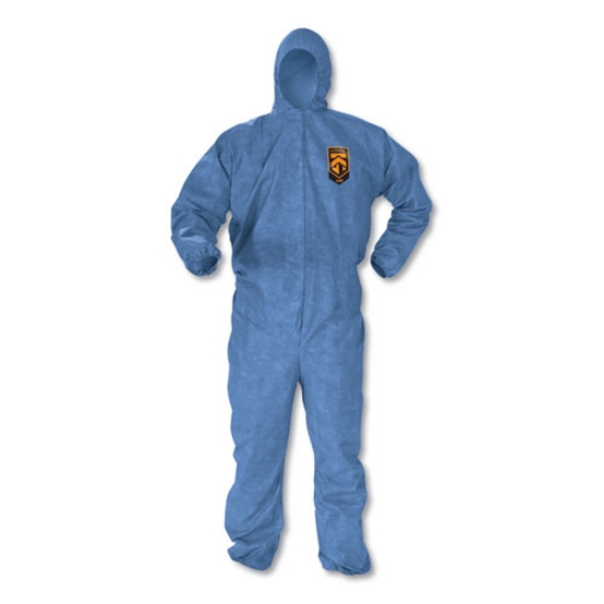 Picture of A60 Elastic-Cuff, Ankles and Back Hooded Coveralls, X-Large, Blue, 24/Carton