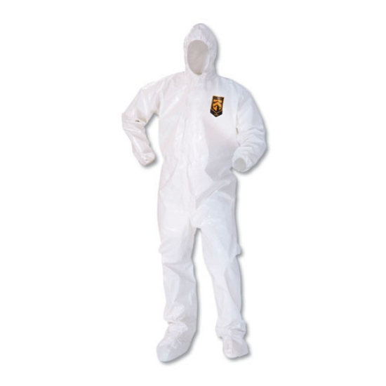 Picture of A80 Elastic-Cuff Hood and Boot Coveralls, X-Large, White, 12/Carton