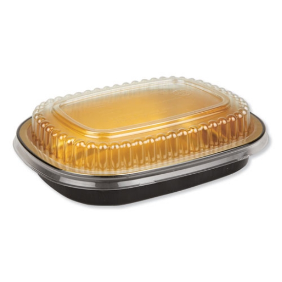 Picture of Aluminum Closeable Containers, 23 Oz, 6.25 X 1.25 X 4.38, Black/gold, 100/carton