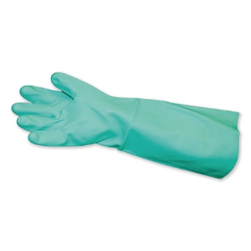 Picture of Long-Sleeve Unlined Nitrile Gloves, Powder-Free, Green, Medium, 12 Pair/carton