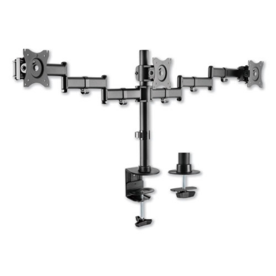 Picture of Adaptivergo Pole-Mount Triple Arm For 27" Monitors, 360 Deg Rotation, +45/-45 Deg Tilt, 45 Deg Pan, Black, Supports 17.6 Lb