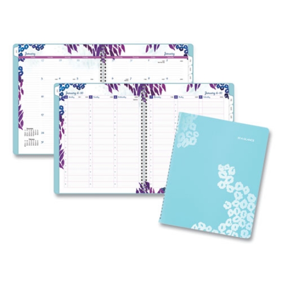 Picture of Wild Washes Weekly/Monthly Planner, Wild Washes Flora/Fauna Artwork, 11 x 8.5, Blue Cover, 13-Month (Jan to Jan): 2024-2025