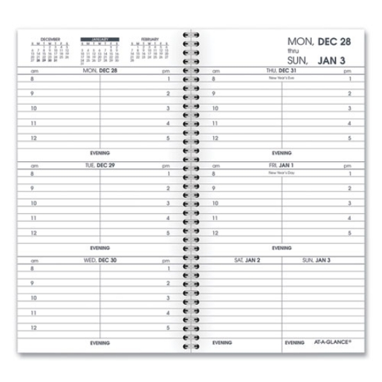 Picture of Weekly Appointment Book Refill Hourly Ruled, 6.25 x 3.25, White Sheets, 12-Month (Jan to Dec): 2024