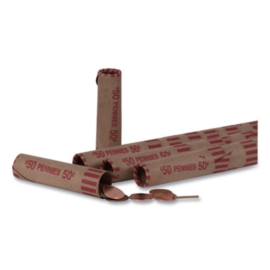Picture of Preformed Tubular Coin Wrappers, Pennies, $.50, 1000 Wrappers/box