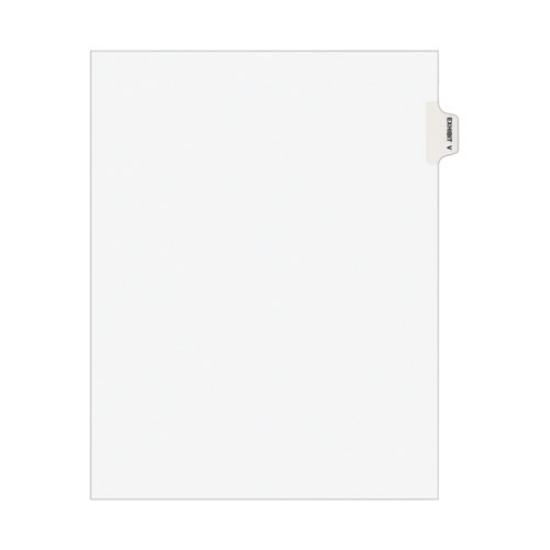 Picture of avery-style preprinted legal side tab divider, 26-tab, exhibit v, 11 x 8.5, white, 25/pack, (1392)