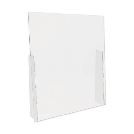 Picture of Counter Top Barrier With Full Shield, 31.75" X 6" X 36", Polycarbonate, Clear, 2/carton