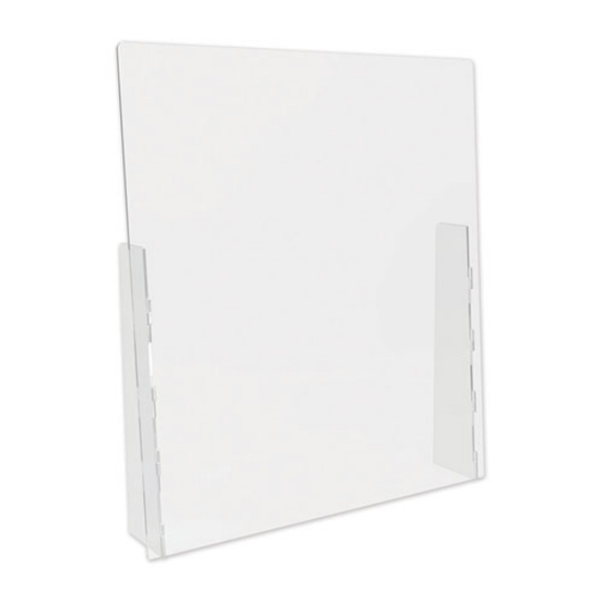 Picture of Counter Top Barrier With Full Shield, 31.75" X 6" X 36", Acrylic, Clear, 2/carton