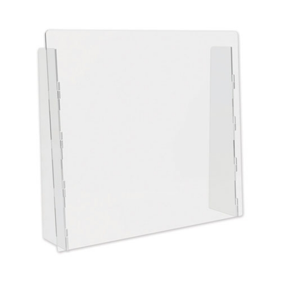 Picture of Counter Top Barrier With Full Shield, 27" X 6" X 23.75", Polycarbonate, Clear, 2/carton