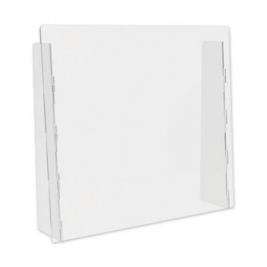 Picture of Counter Top Barrier With Full Shield, 27" X 6" X 23.75", Acrylic, Clear, 2/carton