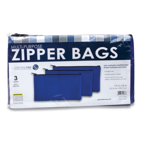 Picture of Fabric Deposit Bag, Vinyl, 5.5 X 11, Blue, 3/pack
