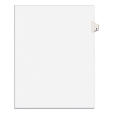 Picture of Preprinted Legal Exhibit Side Tab Index Dividers, Avery Style, 26-Tab, E, 11 X 8.5, White, 25/pack, (1405)