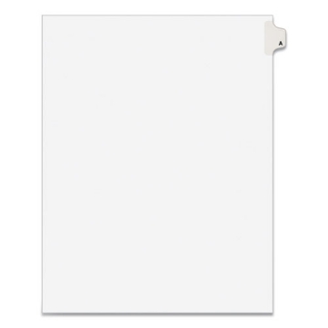 Picture of Preprinted Legal Exhibit Side Tab Index Dividers, Avery Style, 26-Tab, A, 11 X 8.5, White, 25/pack, (1401)