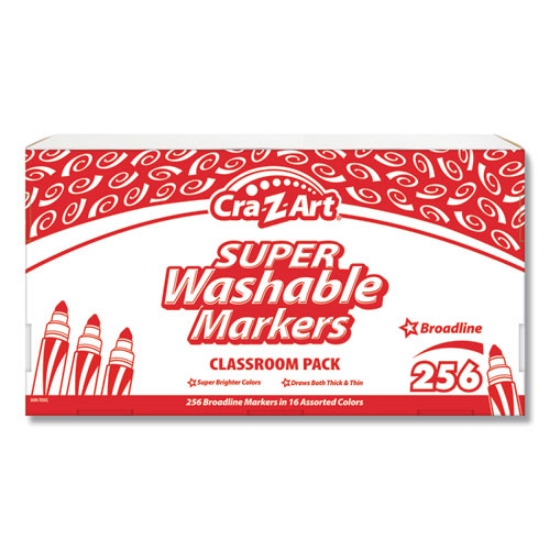 Picture of Super Washable Markers Classpack, Broad Bullet Tip, Assorted Colors, 256/set