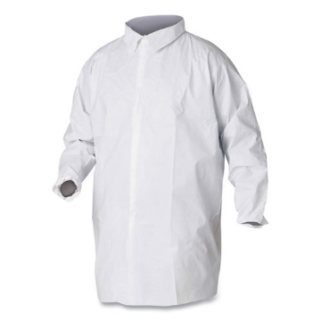 Picture of A20 Breathable Particle Protection Lab Coat, Hook And Loop Closure/elastic Wrists/no Pockets, Large, White, 30/carton