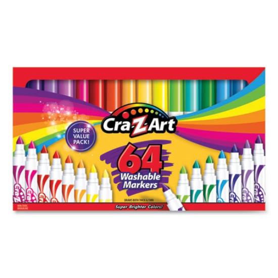 Picture of Washable Markers, Broad Bullet Tip, Assorted Colors, 64/set
