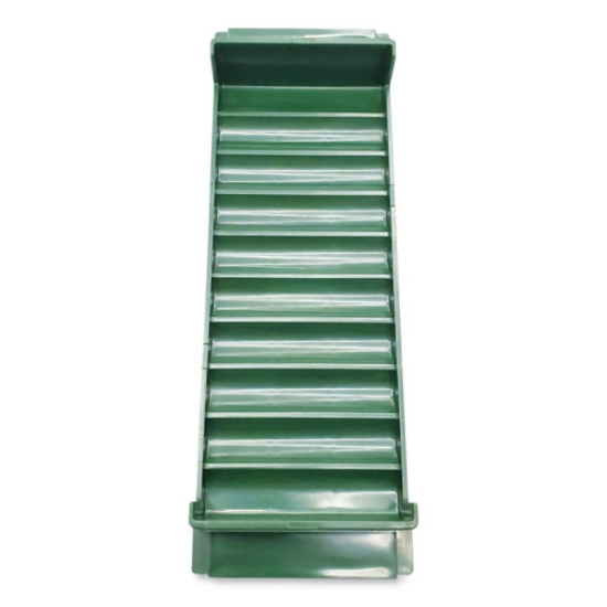 Picture of Stackable Plastic Coin Tray, Dimes, 10 Compartments, Stackable, 3.75 X 11.5 X 1.5, Green, 2/pack