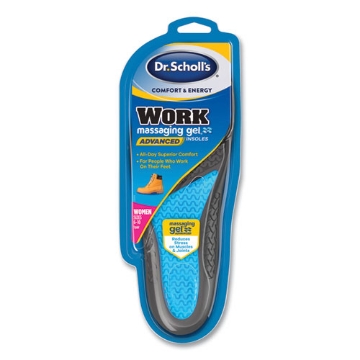 Picture of Comfort And Energy Work Massaging Gel Insoles, Women Sizes 6 To 11, Black/blue, Pair
