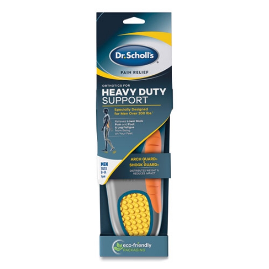 Picture of Pain Relief Orthotic Heavy Duty Support Insoles, Men Sizes 8 To 14, Gray/blue/orange/yellow, Pair