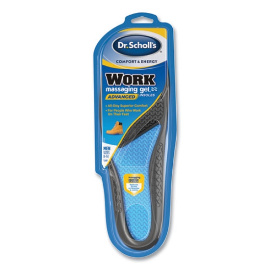 Picture of Comfort And Energy Work Massaging Gel Insoles, Men Sizes 8 To 14, Black/blue, Pair