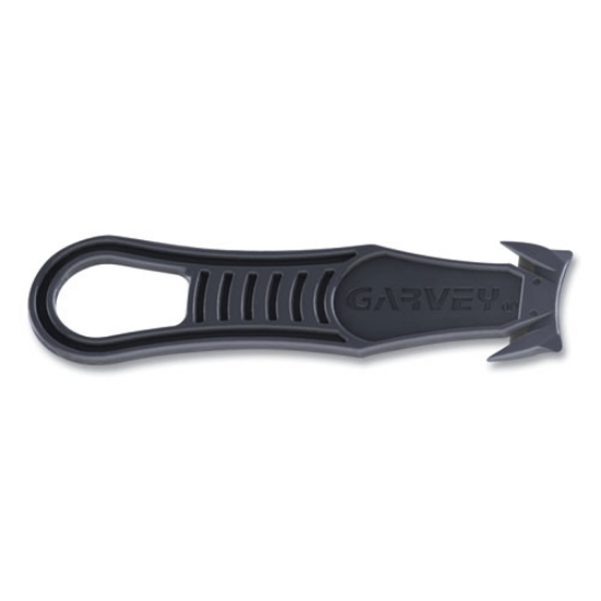 Picture of Safety Cutter Box Cutter Knife with Double Shielded Blade, 4" Plastic Handle, Black, 5/Pack