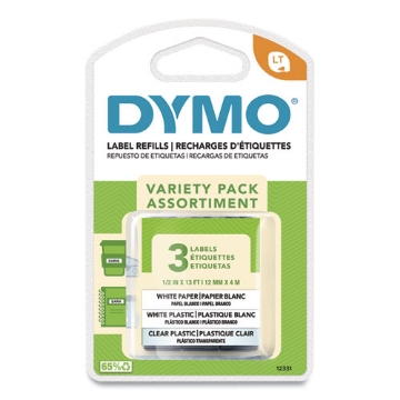 Picture of Letratag Paper/plastic Label Tape Value Pack, 0.5" X 13 Ft, Assorted, 3/pack