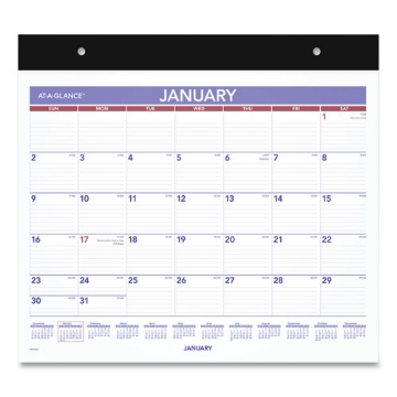 Picture of Repositionable Wall Calendar, 15 x 12, White/Blue/Red Sheets, 12-Month (Jan to Dec): 2024
