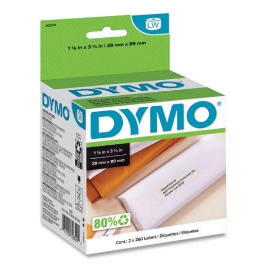 Picture of Labelwriter Address Labels, 1.12" X 3.5", White, 260 Labels/roll, 2 Rolls/pack