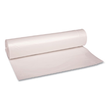 Picture of Recycled Low-Density Polyethylene Can Liners, 56 gal, 1.1 mil, 43" x 47", Clear, 10 Bags/Roll, 10 Rolls/Carton
