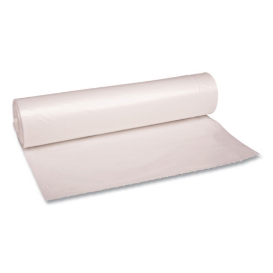 Picture of Recycled Low-Density Polyethylene Can Liners, 56 gal, 1.1 mil, 43" x 47", Clear, 10 Bags/Roll, 10 Rolls/Carton