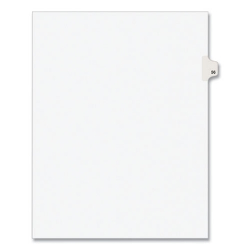 Picture of Preprinted Legal Exhibit Side Tab Index Dividers, Avery Style, 10-Tab, 56, 11 X 8.5, White, 25/pack, (1056)