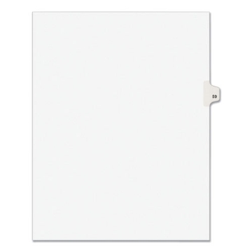 Picture of Preprinted Legal Exhibit Side Tab Index Dividers, Avery Style, 10-Tab, 59, 11 X 8.5, White, 25/pack, (1059)