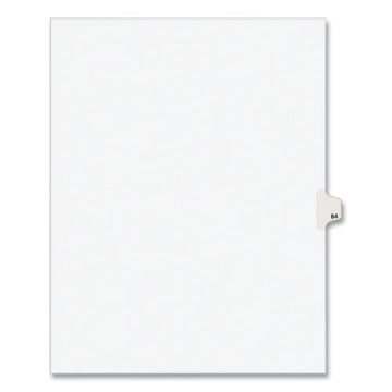 Picture of Preprinted Legal Exhibit Side Tab Index Dividers, Avery Style, 10-Tab, 64, 11 X 8.5, White, 25/pack, (1064)