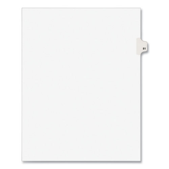 Picture of Preprinted Legal Exhibit Side Tab Index Dividers, Avery Style, 10-Tab, 81, 11 X 8.5, White, 25/pack, (1081)