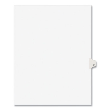 Picture of Preprinted Legal Exhibit Side Tab Index Dividers, Avery Style, 26-Tab, P, 11 X 8.5, White, 25/pack, (1416)
