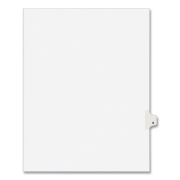 Picture of Preprinted Legal Exhibit Side Tab Index Dividers, Avery Style, 26-Tab, S, 11 X 8.5, White, 25/pack, (1419)