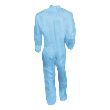 Picture of A65 Zipper Front Flame-Resistant Hooded Coveralls, Elastic Wrists and Ankles, 6X-Large, Blue Denim, 21/Carton