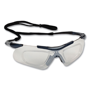 Picture of Nemesis Safety Glasses With Rx Inserts, Metallic Blue Frame, Clear Anti-Fog Lens, 12/Box