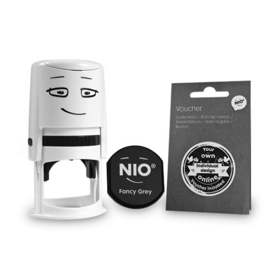 Picture of Stamp With Voucher And Fancy Gray Ink Pad, Self-Inking, 1.56" Diameter