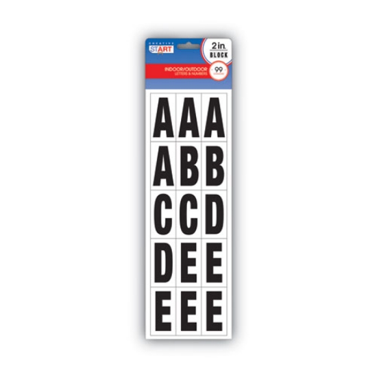 Picture of Letters, Numbers and Symbols, Self Adhesive, Black, 2"h, 84 Characters