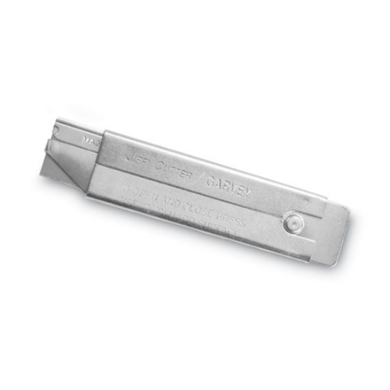 Picture of Jiffi-Cutter Compact Utility Knife with Retractable Blade, 3" Metal Handle, Chrome, 12/Box