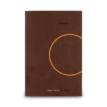 Picture of One-Day-Per-Page Planning Notebook, 9 x 6, Dark Brown/Orange Cover, 12-Month (Jan to Dec): 2024