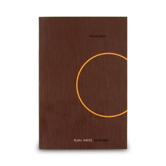 Picture of One-Day-Per-Page Planning Notebook, 9 x 6, Dark Brown/Orange Cover, 12-Month (Jan to Dec): 2024