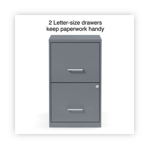 Picture of Soho Vertical File Cabinet, 2 Drawers: File/file, Letter, Charcoal, 14" X 18" X 24.1"