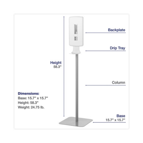 Picture of Fit Touch Free Dispenser Floor Stand, 15.7 X 15.7 X 58.3, White