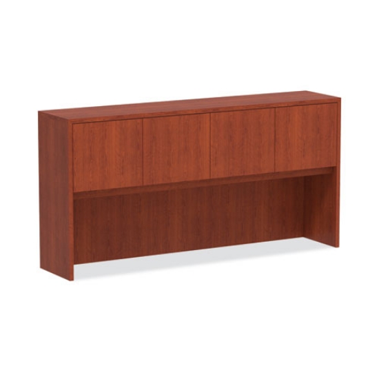Picture of alera valencia series hutch with doors, 4 compartments, 70.63w x 15d x 35.38h, medium cherry