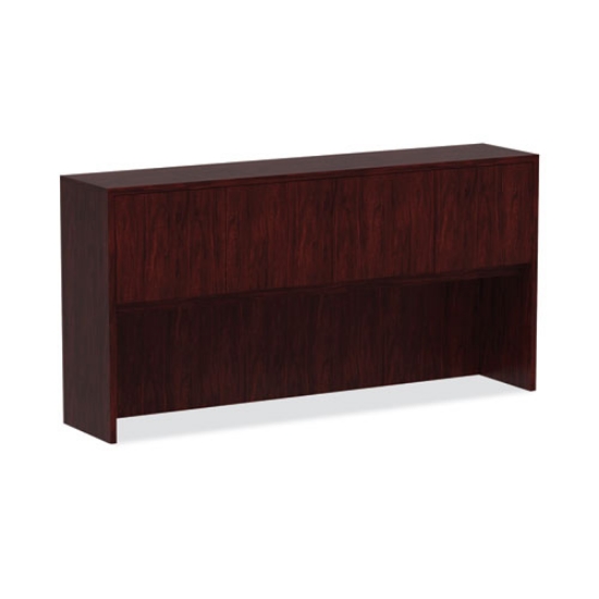 Picture of Alera Valencia Series Hutch with Doors, 4 Compartments, 70.63w x 15d x 35.38h, Mahogany