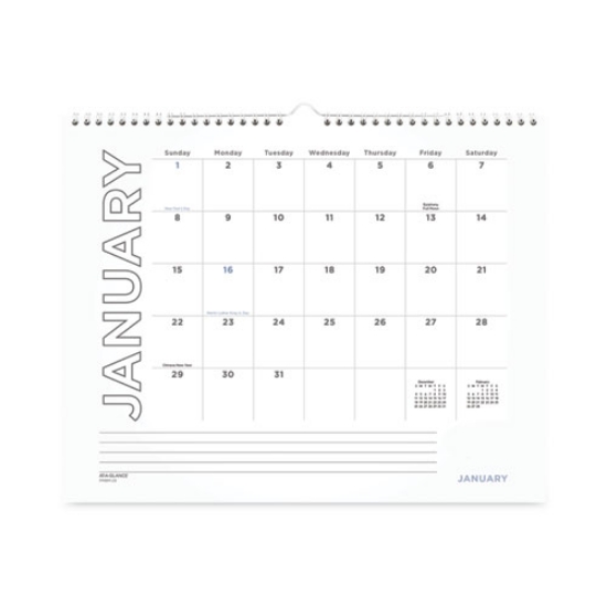 Picture of Modern Core Wall Calendar, Modern Artwork, 15 x 12, White/Black Sheets, 12-Month (Jan to Dec): 2024