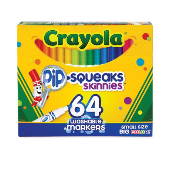 Picture of Pip-Squeaks Skinnies Washable Markers, Medium Bullet Tip, Assorted Colors, 64/pack